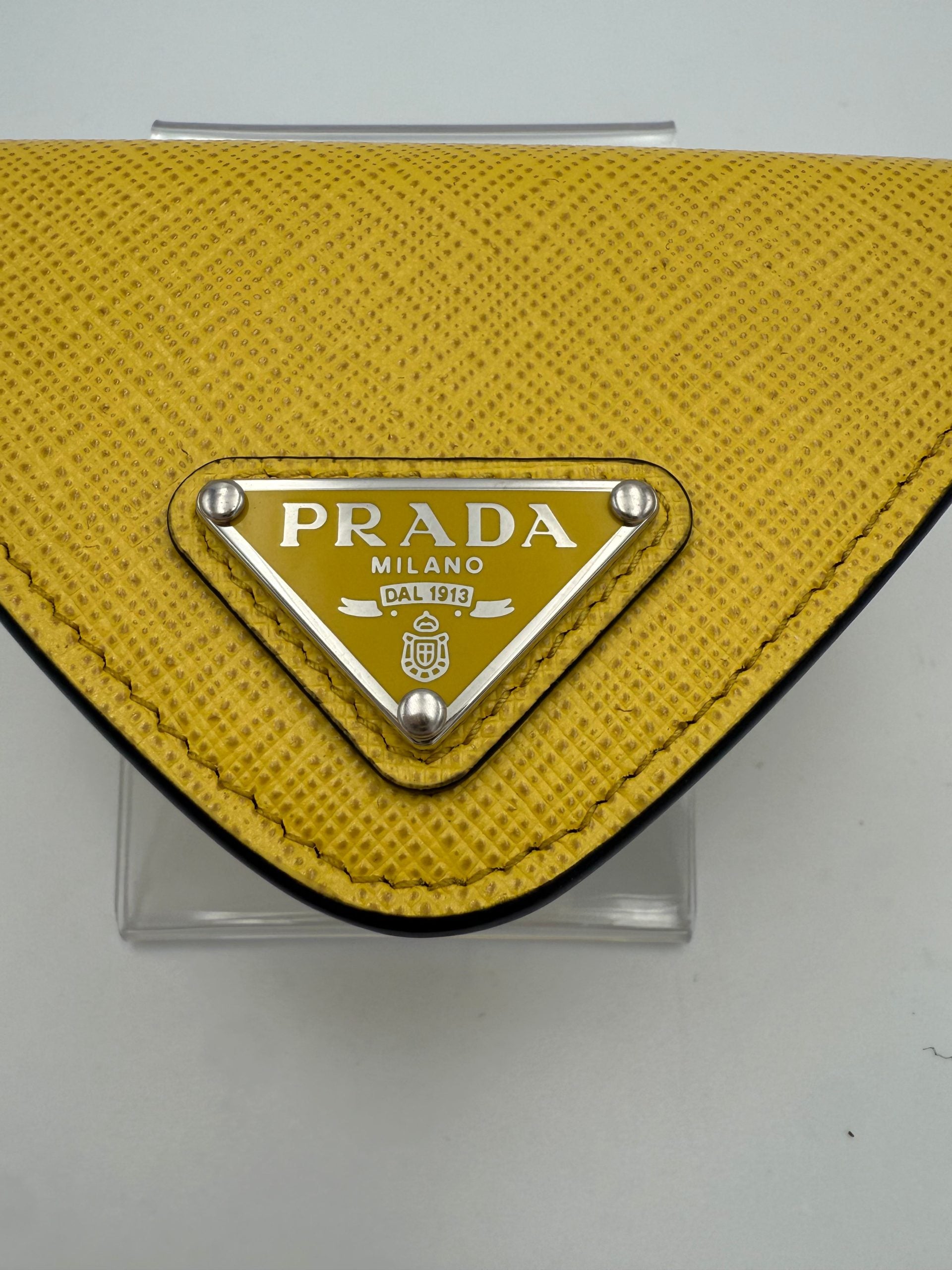 Prada PRADA Saffiano Yellow Coin Purse (Authentic Pre-Loved)
