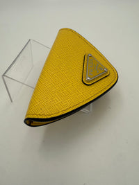 Prada PRADA Saffiano Yellow Coin Purse (Authentic Pre-Loved)