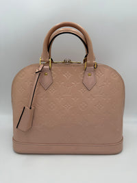 Louis Vuitton LOUIS VUITTON Alma MM Pink Patent Monogram Handbag (Authentic Pre-Loved)