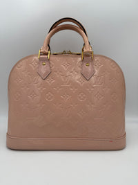 Louis Vuitton LOUIS VUITTON Alma MM Pink Patent Monogram Handbag (Authentic Pre-Loved)