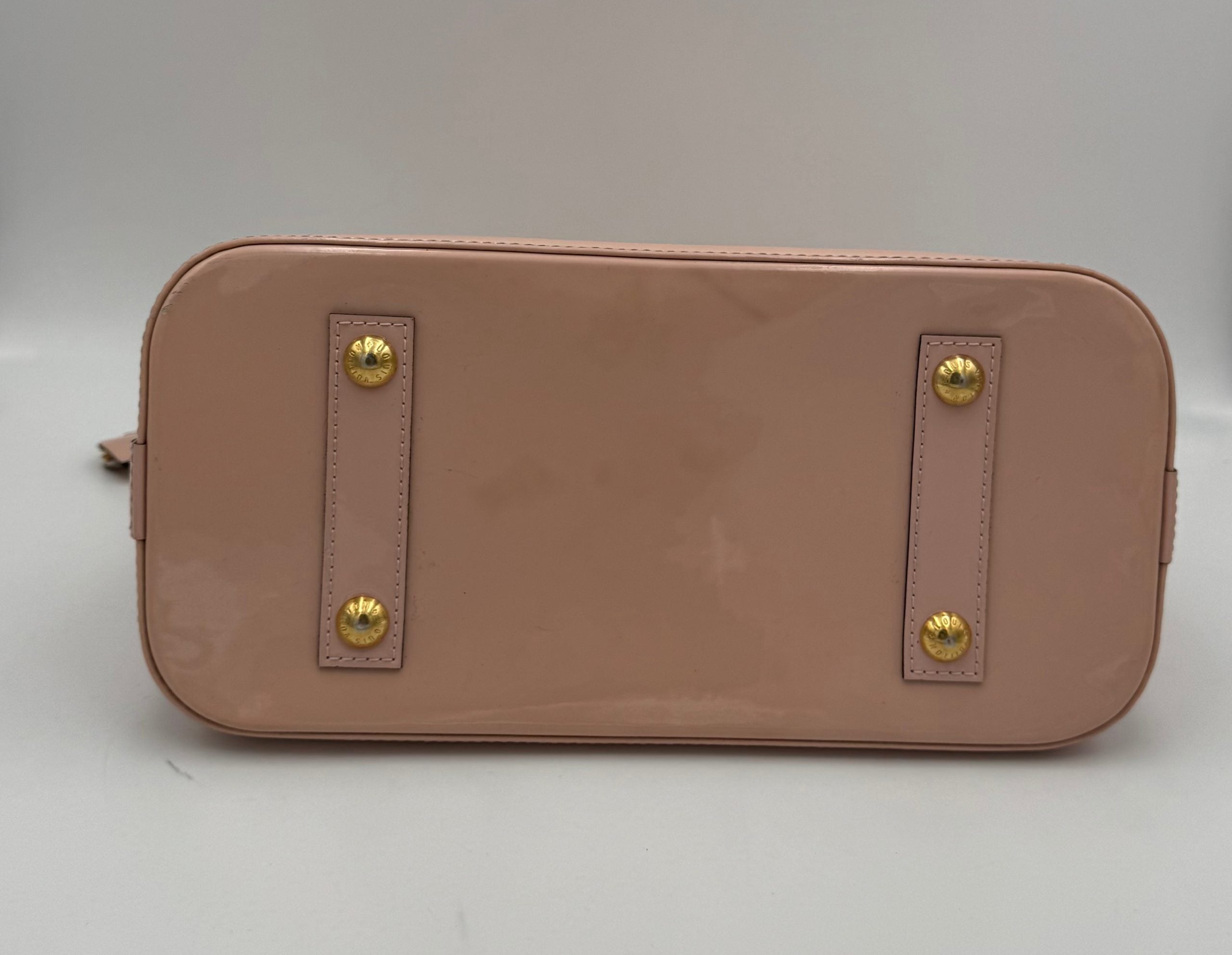 Louis Vuitton LOUIS VUITTON Alma MM Pink Patent Monogram Handbag (Authentic Pre-Loved)