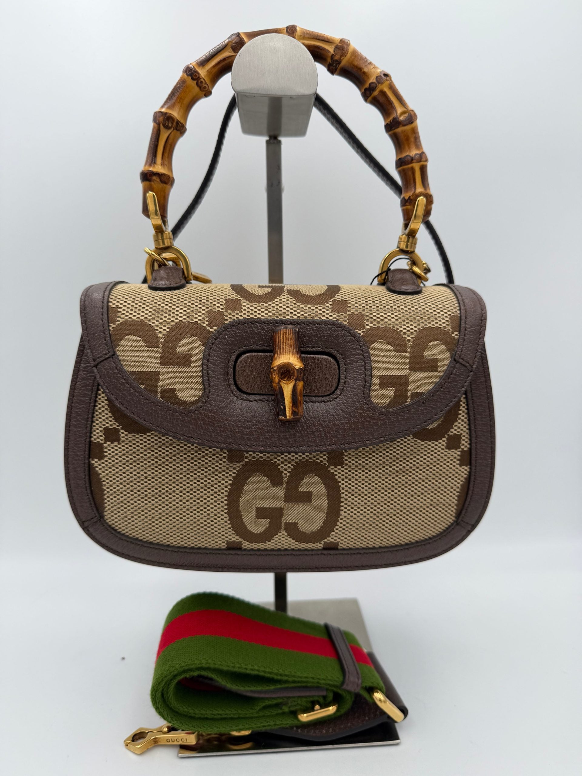 Gucci GUCCI BAMBOO 1947 GG Canvas Women's Handbag (Authentic Pre-Loved)