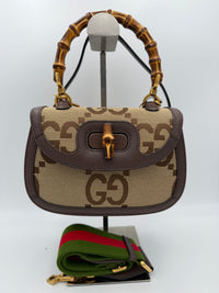 Gucci GUCCI BAMBOO 1947 GG Canvas Women's Handbag (Authentic Pre-Loved)