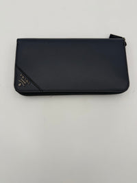 Prada PRADA Zip in Blue Saffiano Wallet (Authentic Pre-Loved)