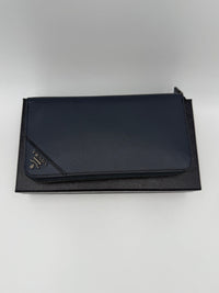 Prada PRADA Zip in Blue Saffiano Wallet (Authentic Pre-Loved)