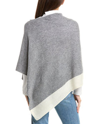 Forte Cashmere Border Stripe Cashmere Poncho