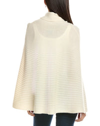 Forte Cashmere Circular Rib Cashmere & Wool-Blend Poncho