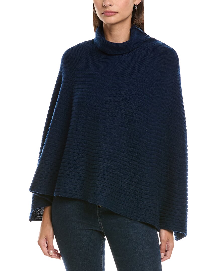 Forte Cashmere Circular Rib Cashmere & Wool-Blend Poncho