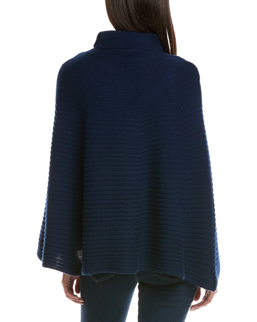 Forte Cashmere Circular Rib Cashmere & Wool-Blend Poncho