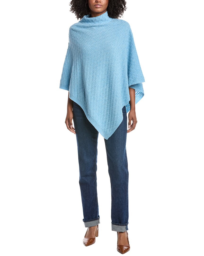 Forte Cashmere Luxe Cable T-Neck Cashmere Poncho