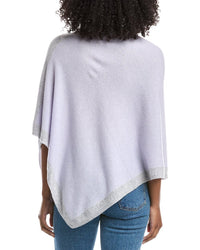 Forte Cashmere Contrast Trim Cashmere Poncho