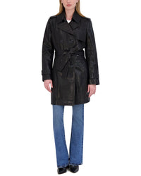 Tahari Tahari Natalie Medium Leather Trench Coat