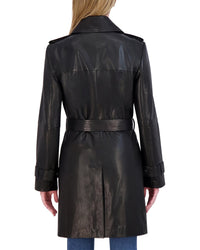 Tahari Tahari Natalie Medium Leather Trench Coat