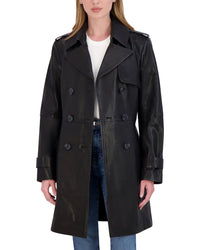 Tahari Tahari Natalie Medium Leather Trench Coat