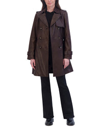 Tahari Tahari Natalie Medium Leather Trench Coat