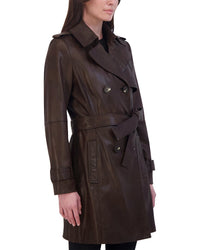 Tahari Tahari Natalie Medium Leather Trench Coat