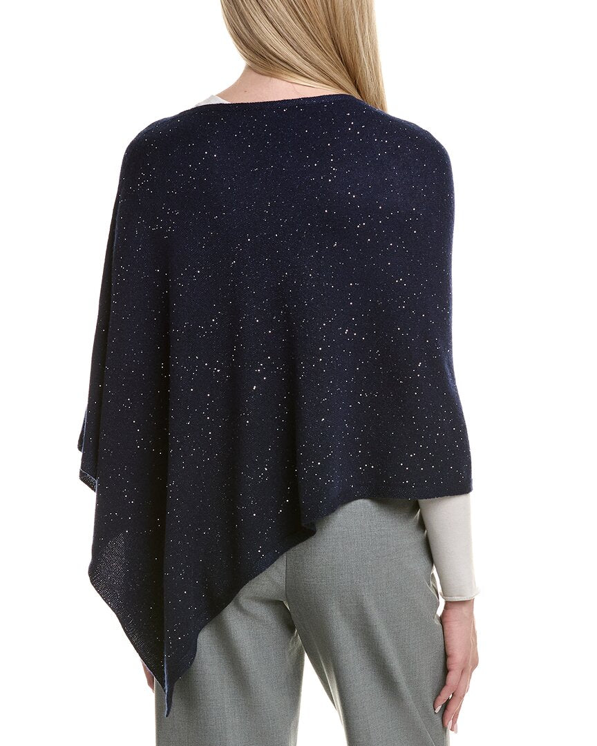 Sofiacashmere Reverse Jersey Sequin Wool & Cashmere-Blend Poncho