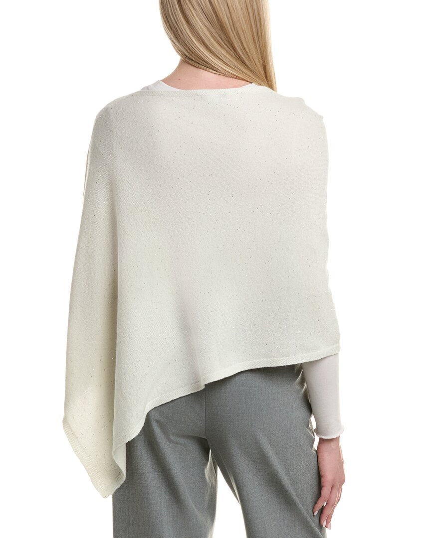 Sofiacashmere Reverse Jersey Sequin Wool & Cashmere-Blend Poncho