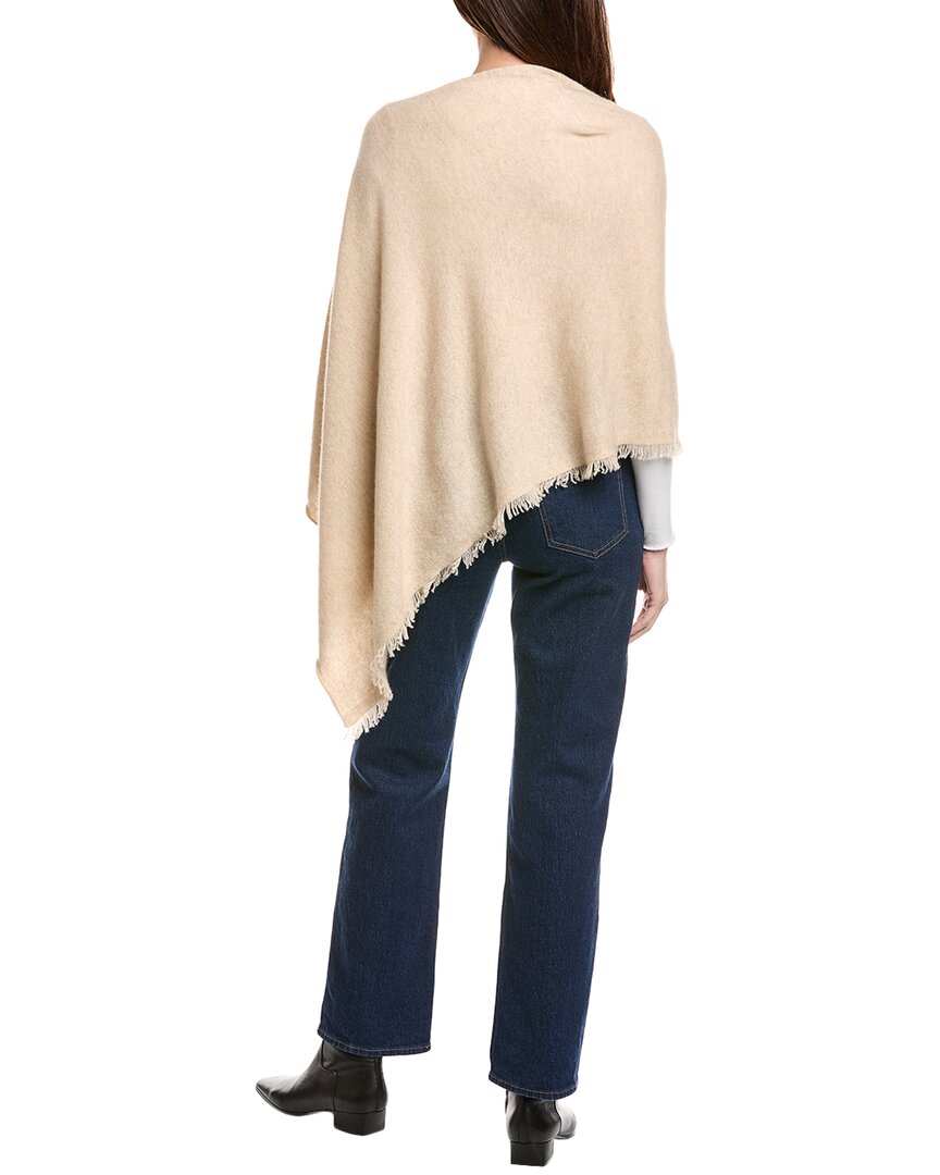 Amicale Cashmere Fringe Jersey Asymmetrical Cashmere Poncho