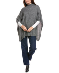 Amicale Cashmere Knit Funnel Neck Cashmere Poncho