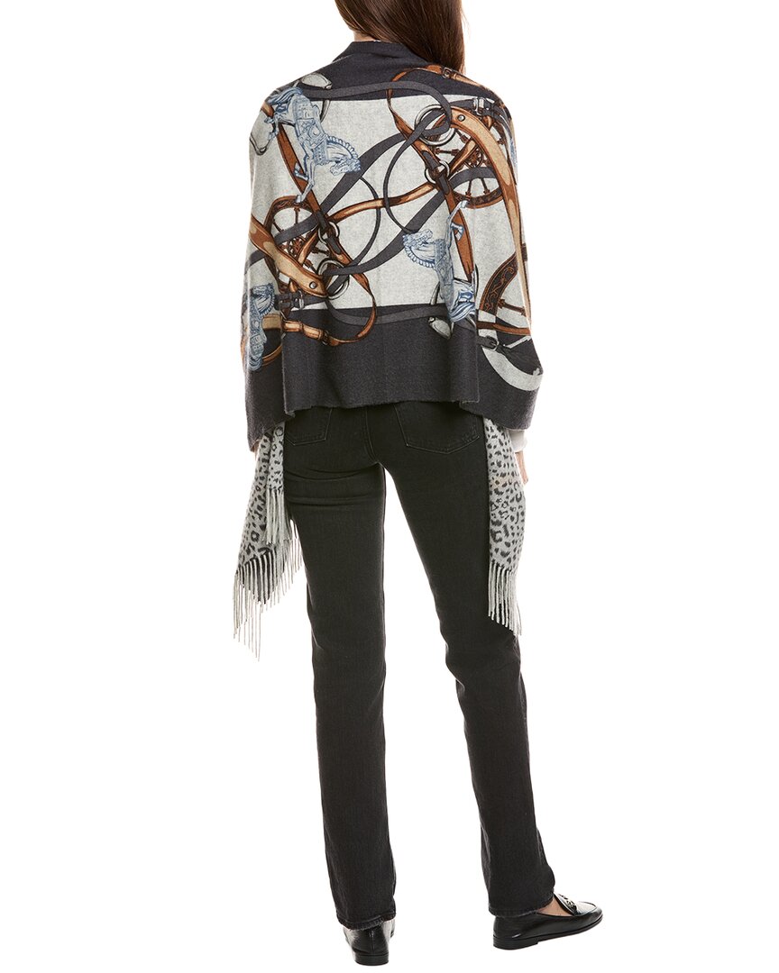 La Fiorentina La Fiorentina Equestrian Print Cashmere & Wool-Blend Wrap