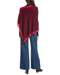 Forte Contrast Trim 100% Cashmere Poncho