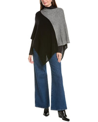 Forte Colorblocked 100% Cashmere Poncho