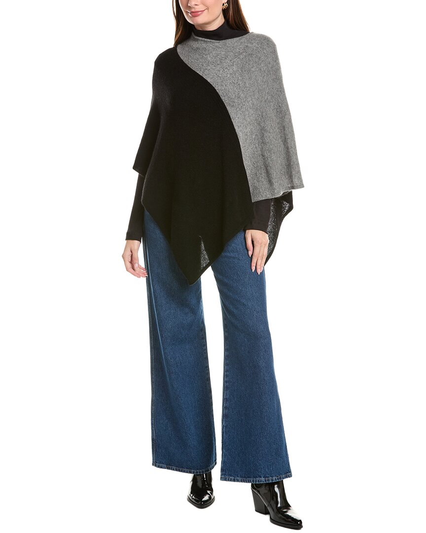 Forte Colorblocked 100% Cashmere Poncho