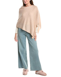 Sofia Cashmere Sofiacashmere Jersey Solid Wool & Cashmere-Blend Poncho