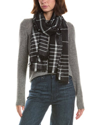 Brooks Brothers Bordered Windowpane Wool-Blend Wrap