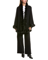 La Fiorentina Oversized Ruana With Trim