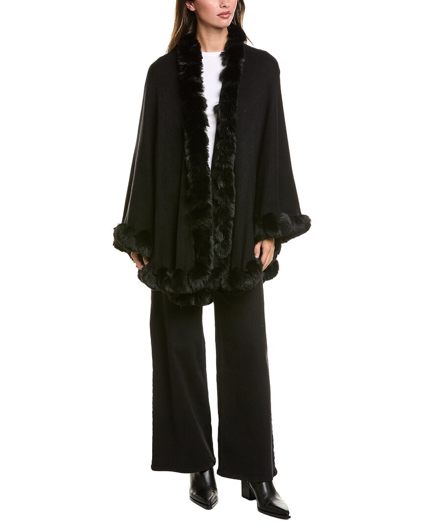 La Fiorentina Oversized Ruana With Trim