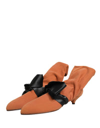 Dolce & Gabbana Brown Black Suede Boots Women's Shoes