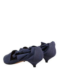 Dolce & Gabbana Blue Cotton Ankle Boots Women's Shoes