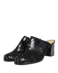Dolce & Gabbana Black Sequined Mules Women's Shoes