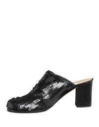 Dolce & Gabbana Black Sequined Mules Women's Shoes