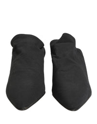 Dolce & Gabbana Black Suede Heel Mule Women's Shoes
