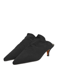 Dolce & Gabbana Black Suede Heel Mule Women's Shoes
