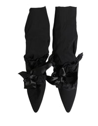 Dolce & Gabbana Black Suede Mid Calf Boots Women's Shoes