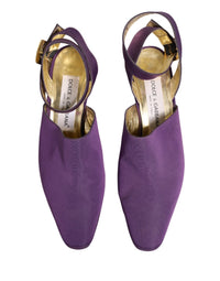 Dolce & Gabbana Purple Suede Sandals Women's Shoes