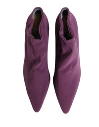 Dolce & Gabbana Women's Purple Suede Ankle Boots Women's Shoes