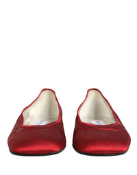 Dolce & Gabbana Dolce & Gabbana Red Satin Fabric Ballet Slip On Flats Women's Shoes