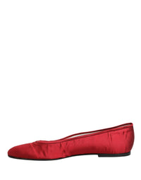 Dolce & Gabbana Dolce & Gabbana Red Satin Fabric Ballet Slip On Flats Women's Shoes