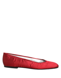 Dolce & Gabbana Dolce & Gabbana Red Satin Fabric Ballet Slip On Flats Women's Shoes