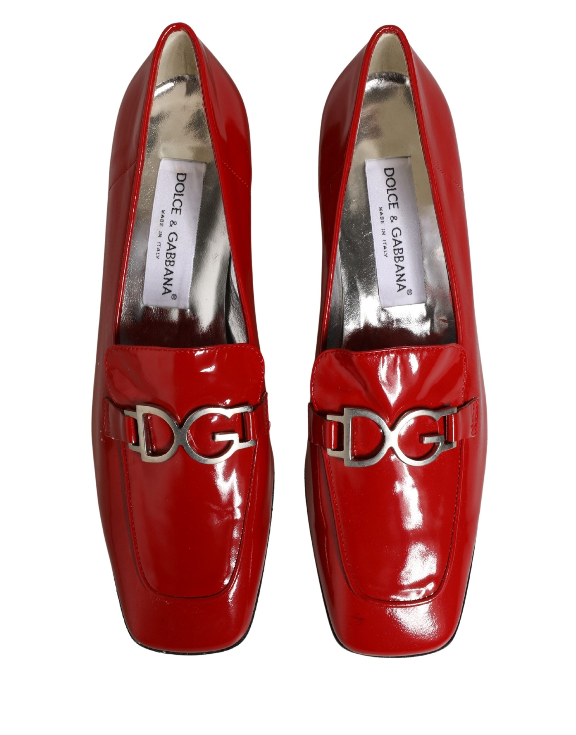 Dolce & Gabbana Dolce & Gabbana Red Patent Leather Moccasin Slip On Women's Shoes