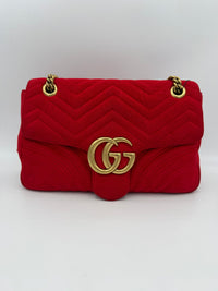 Gucci GUCCI MARMONT Red Velvet Women's Handbag (Authentic Pre-Loved)