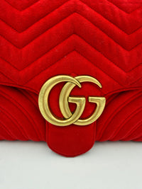 Gucci GUCCI MARMONT Red Velvet Women's Handbag (Authentic Pre-Loved)