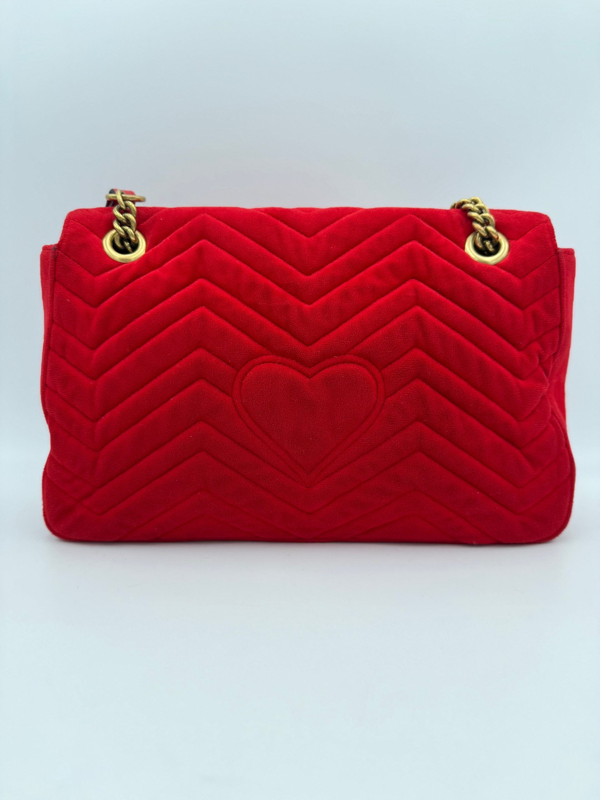 Gucci GUCCI MARMONT Red Velvet Women's Handbag (Authentic Pre-Loved)