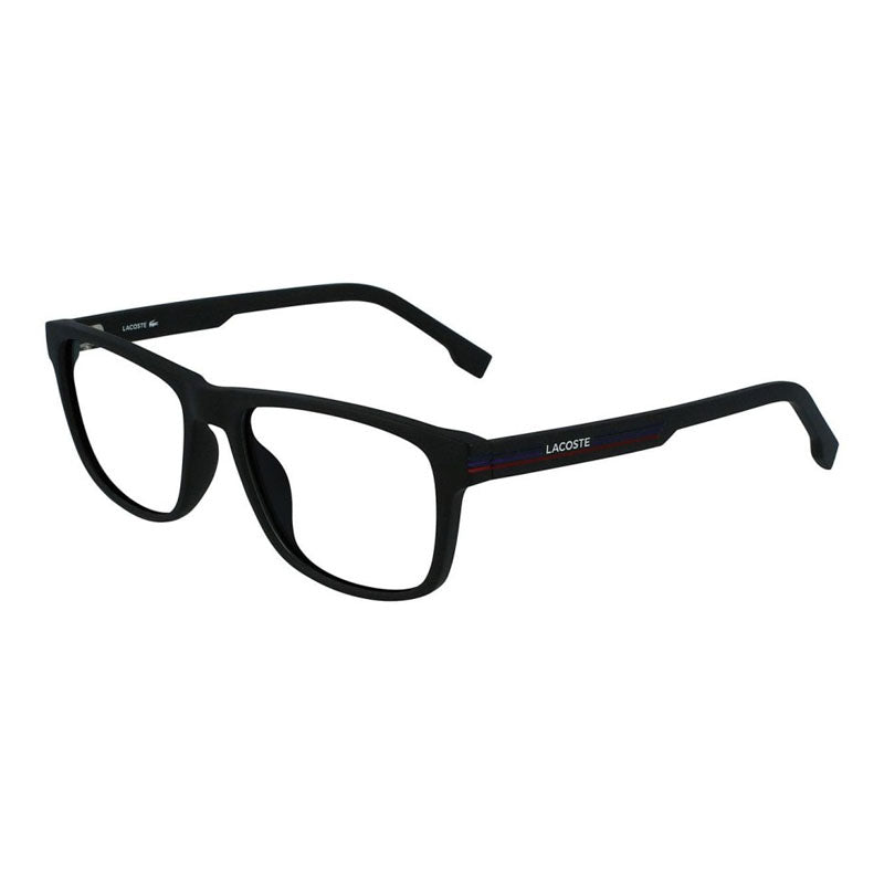 Lacoste Eyeglasses Rectangle Full Rim, Matte Black Frame and Clear Demo Lenses Lens L2887002
