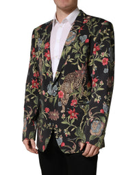Dolce & Gabbana Multicolor Floral Leopard 1 Button Men Suit Men's Jacket